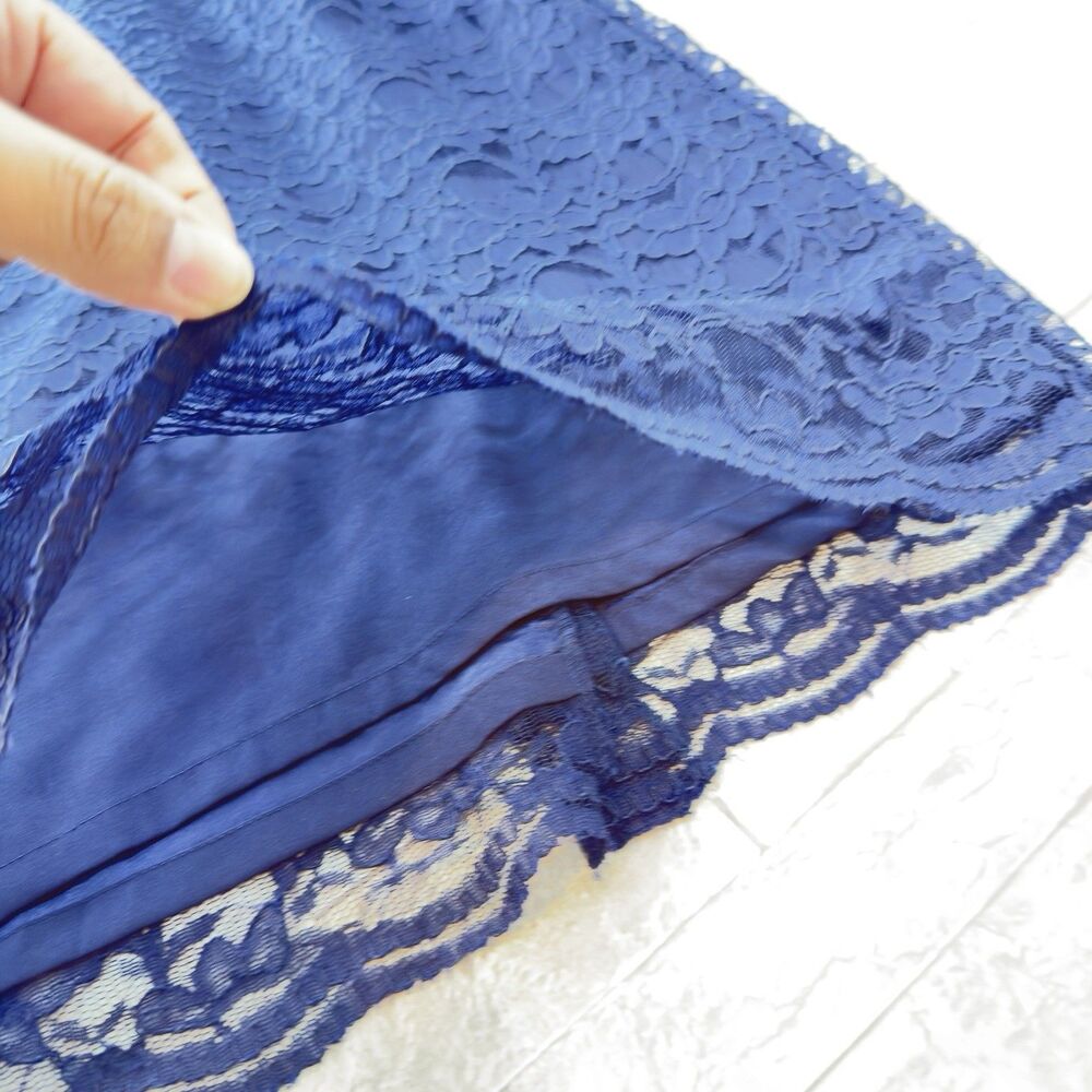 New Antonio Melani blue short sleeve lace mini sheath dress size 8 - Picture 4 of 16